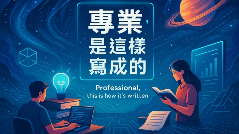 專業，是這樣寫成的 20250831 S