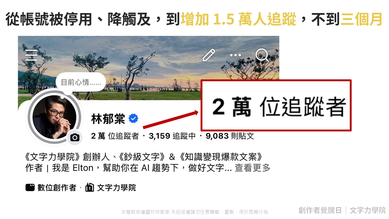 創作者覺醒日銷售頁 13 追蹤者 創作者覺醒日銷售頁 13 追蹤者